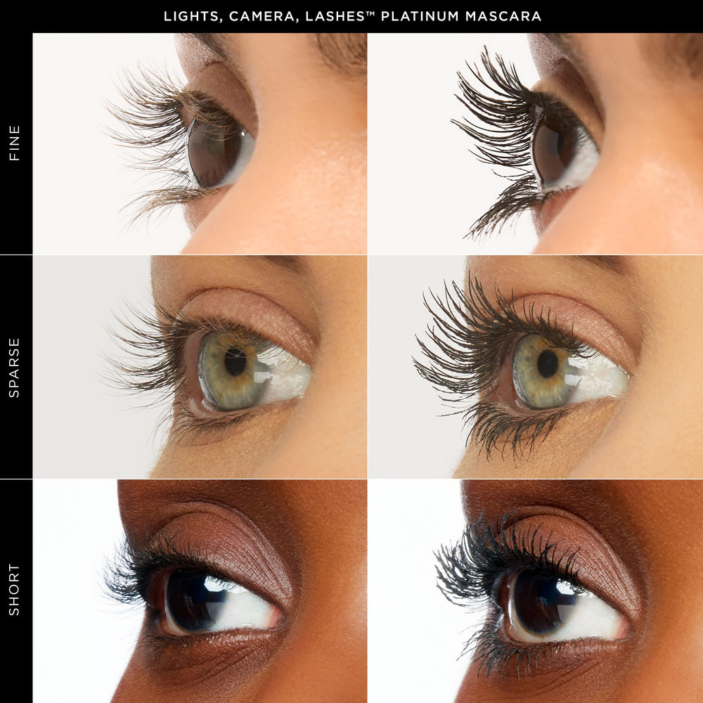 tarte mascara next to eye makeup, shows finished look for defined lashes