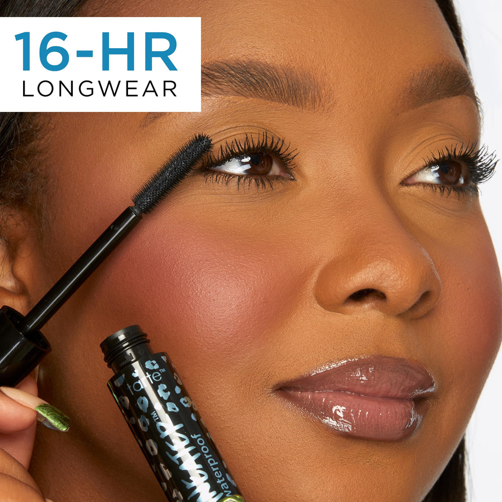 tarte mascara beads resisting water on lashes, long-wear waterproof benefit