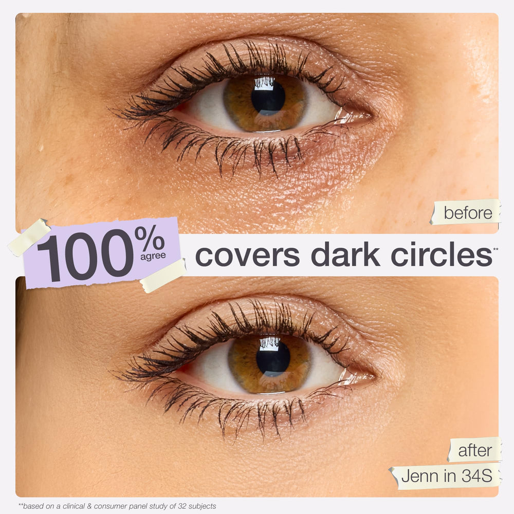 tarte Shape Tape swiped streak on skin demonstrating full coverage payoff