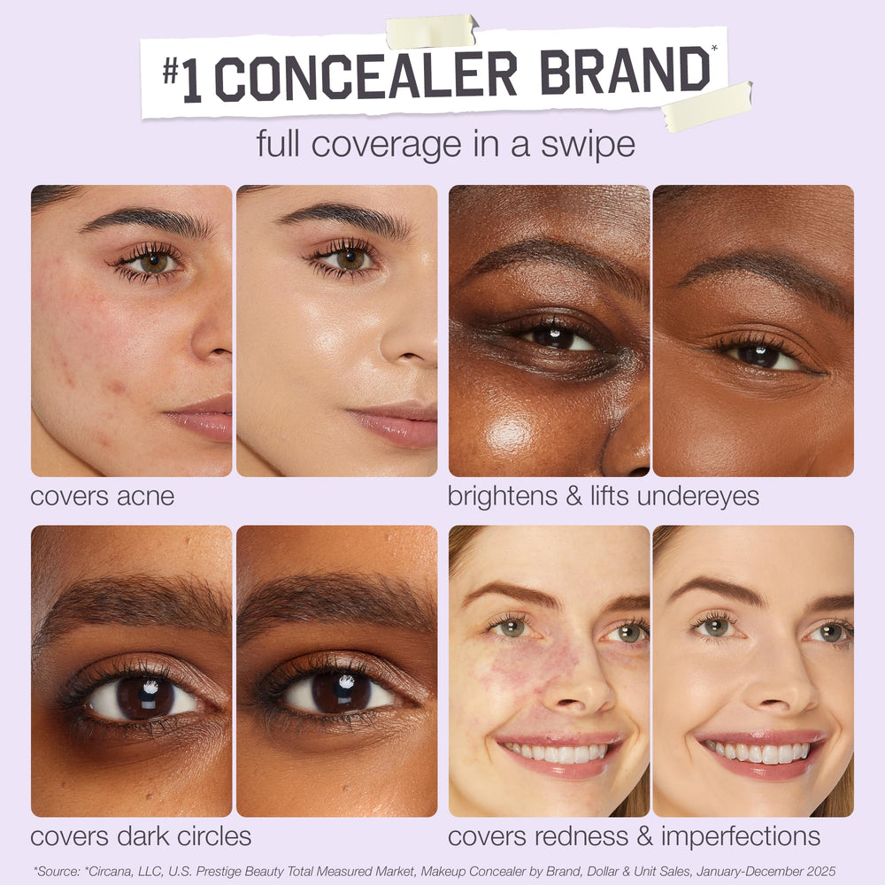 tarte shape tape under-eye application showing brightening effect