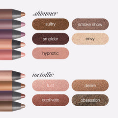 tarte smolderEYES smudger in use blending liner into shadow for effortless smoky eyes