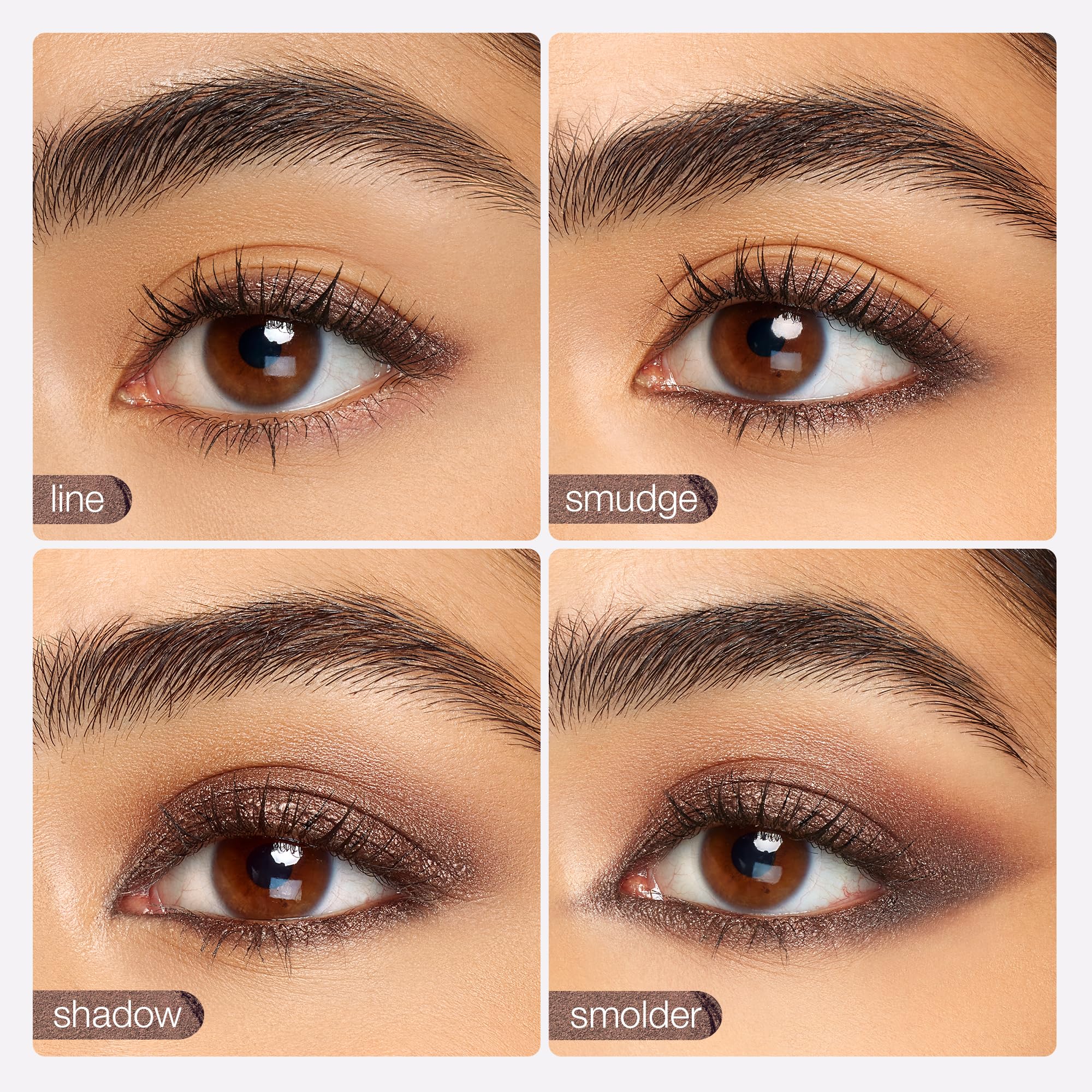 tarte applicator in use on eyelid demonstrating quick smoky result