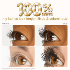 tarte before and after lashes demonstrating dramatic extension benefit