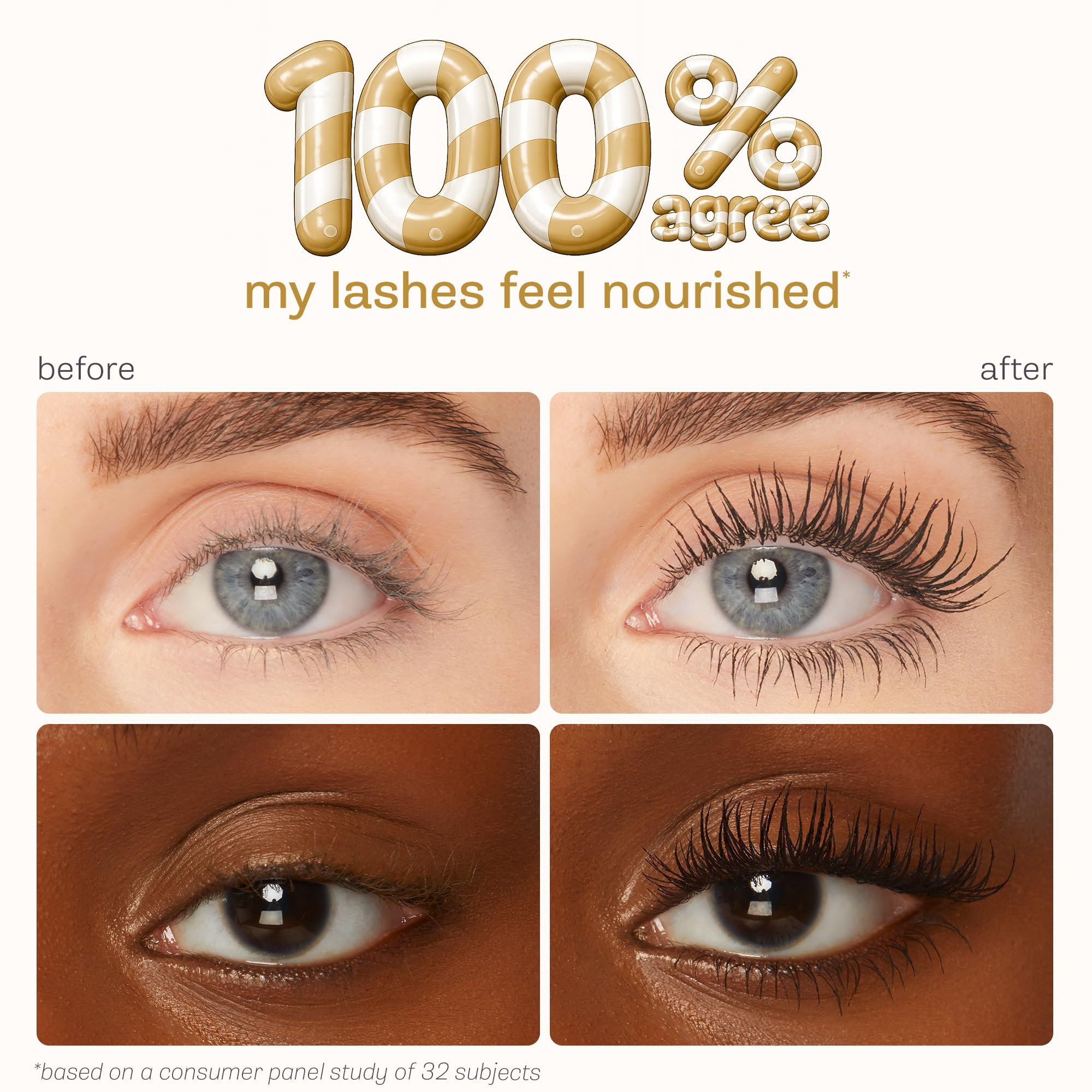 tarte close-up of tubing texture showing buildable length benefit