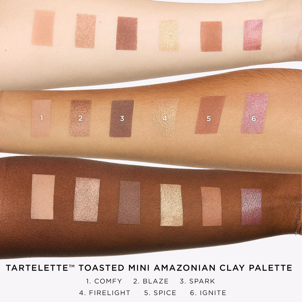 tarte swatches on arm showing true-to-tone pigment payoff and finish