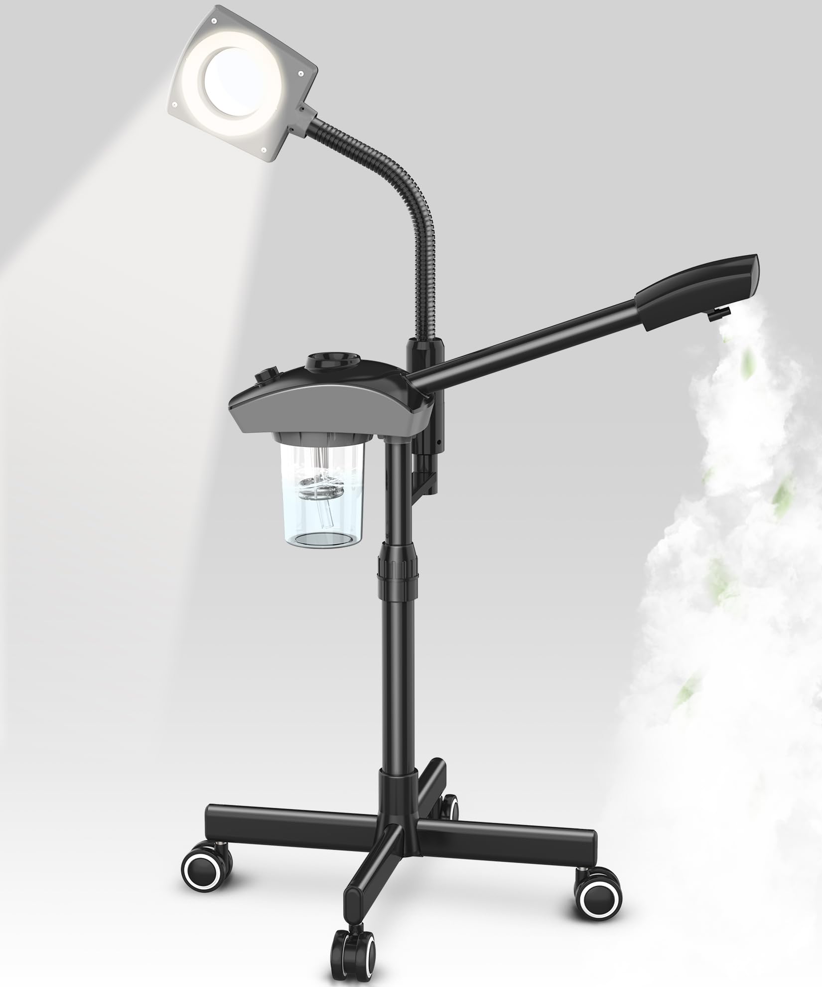 TASALON front view showing compact steamer and magnifier, professional reliability