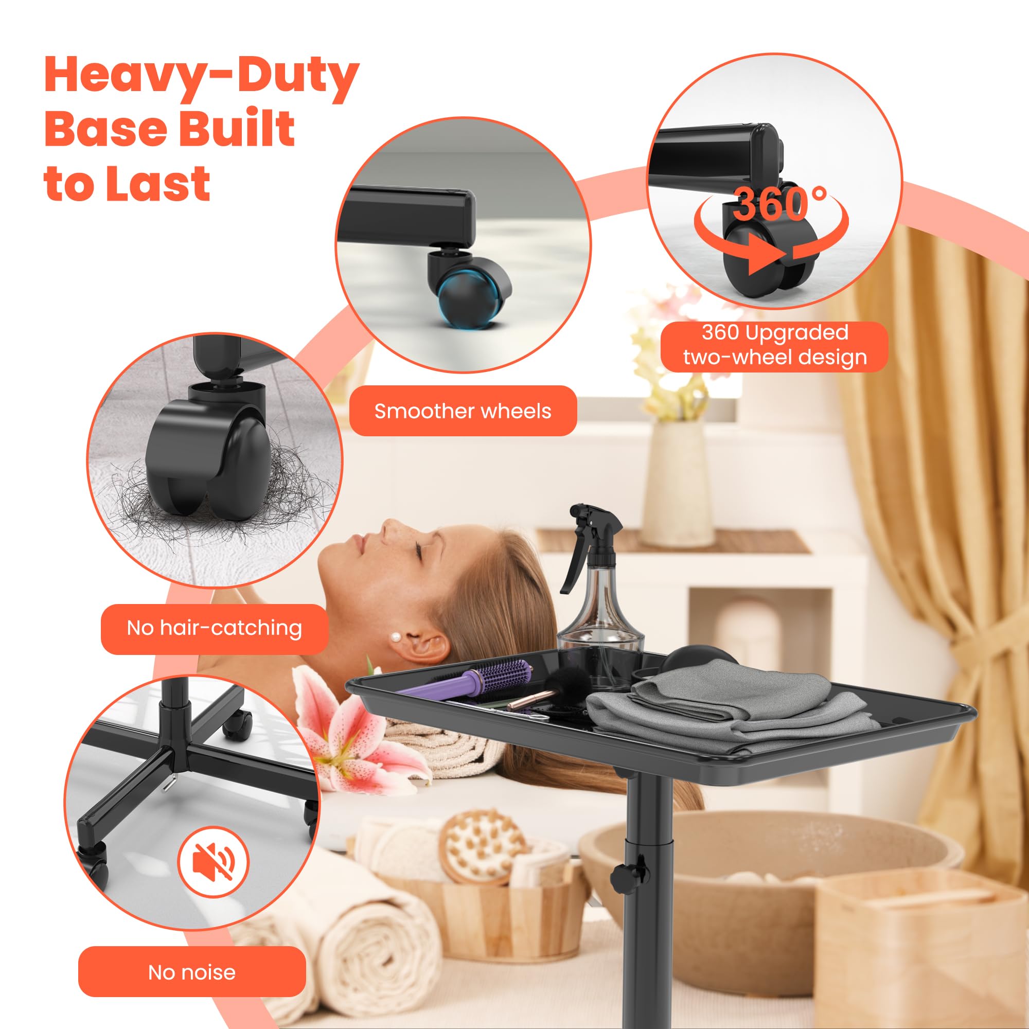 TASALON tray stocked with styling tools demonstrating organized work efficiency