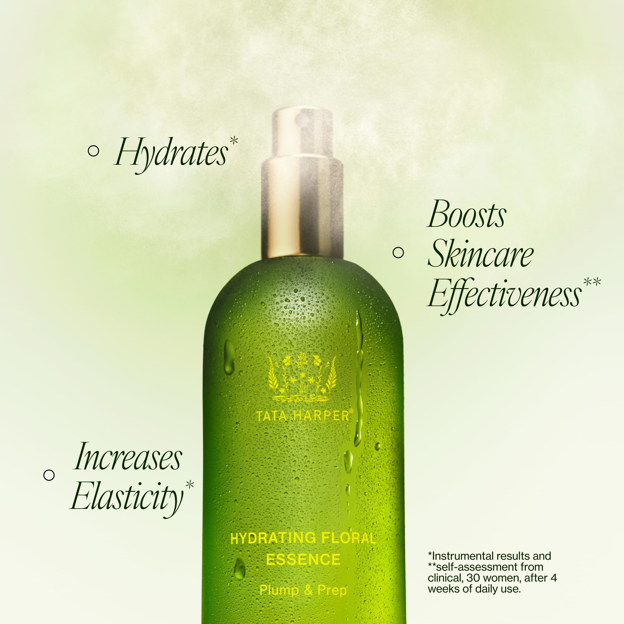 Tata Harper close-up drops showing lightweight texture for plump-looking skin