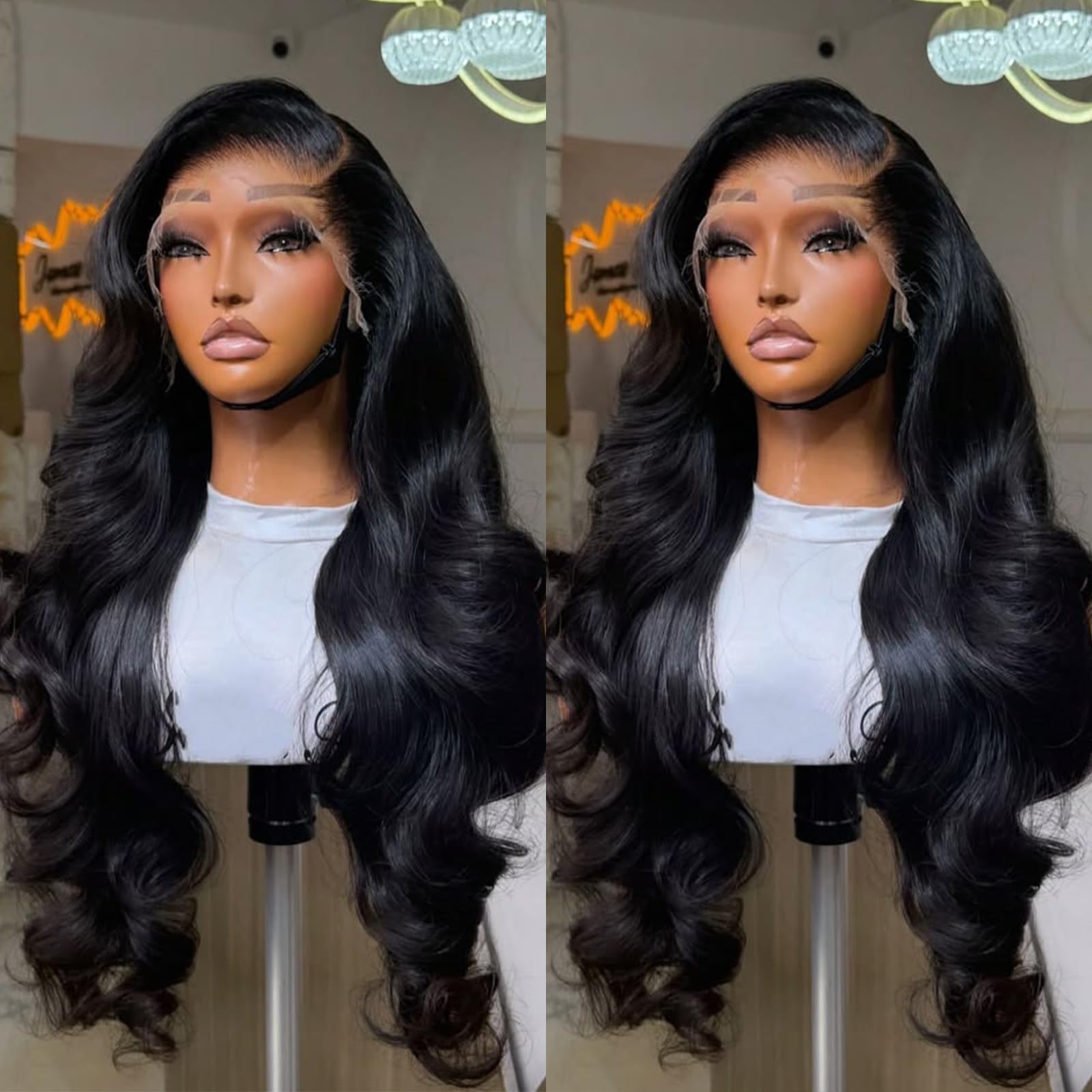 TATALING close-up of 13x4 HD transparent lace frontal benefit: nearly invisible parting