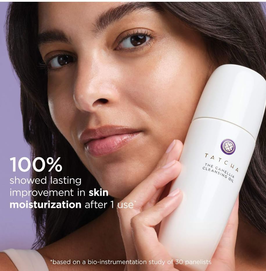 TATCHA removing waterproof mascara to show gentle makeup dissolve