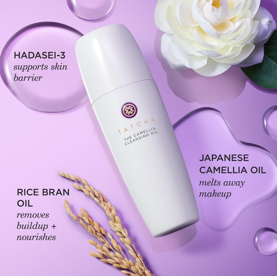 TATCHA bottle next to a common bottle to show true size
