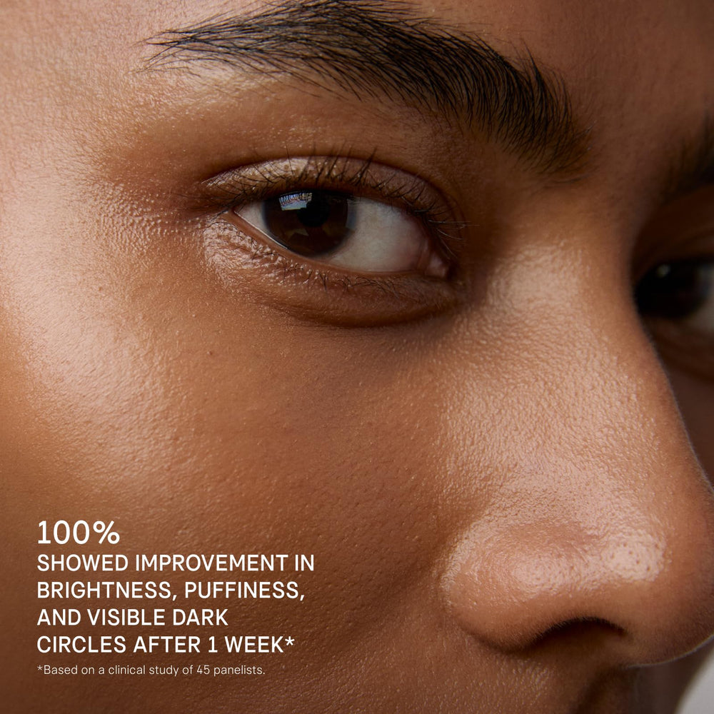 TATCHA before and after under-eye photos showing brighter, rested appearance