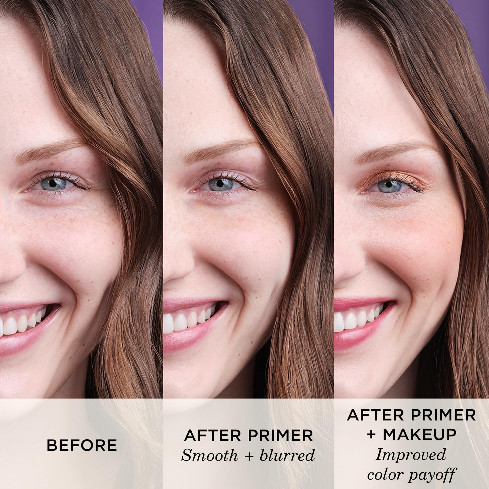 TATCHA split-face before and after to show pore-blurring effect benefit