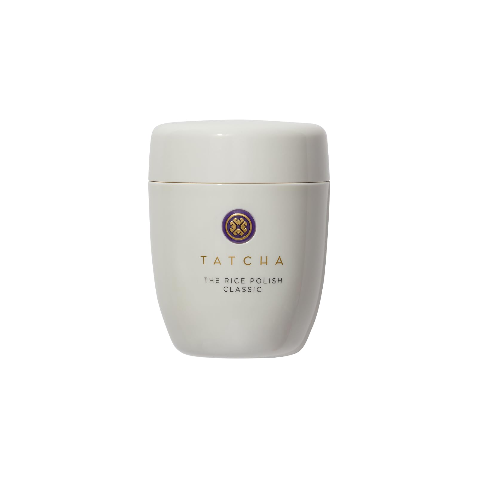 TATCHA jar front view showing product packaging and elegant finish benefits