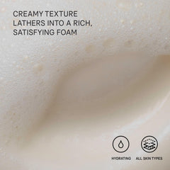 TATCHA rice wash foamy lather on palm illustrating soft cleansing and comfort