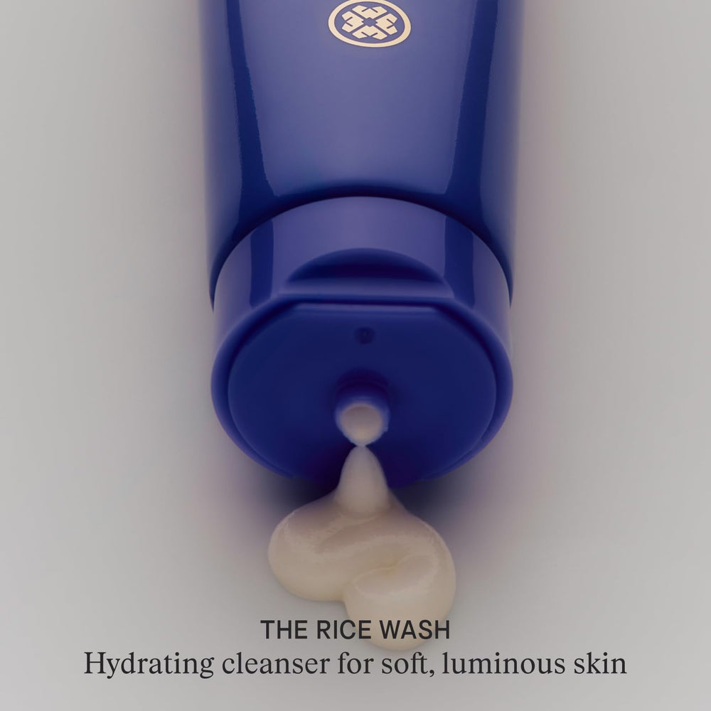 TATCHA rice wash pumped cream texture demonstrating easy dispensing and smooth feel