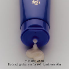 TATCHA rice wash pumped cream texture demonstrating easy dispensing and smooth feel