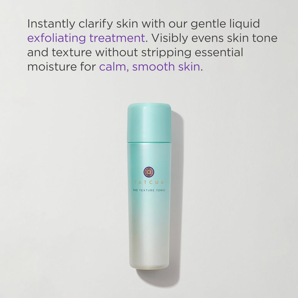 TATCHA liquid texture close-up showing clear tonic droplets highlighting smooth absorption benefit