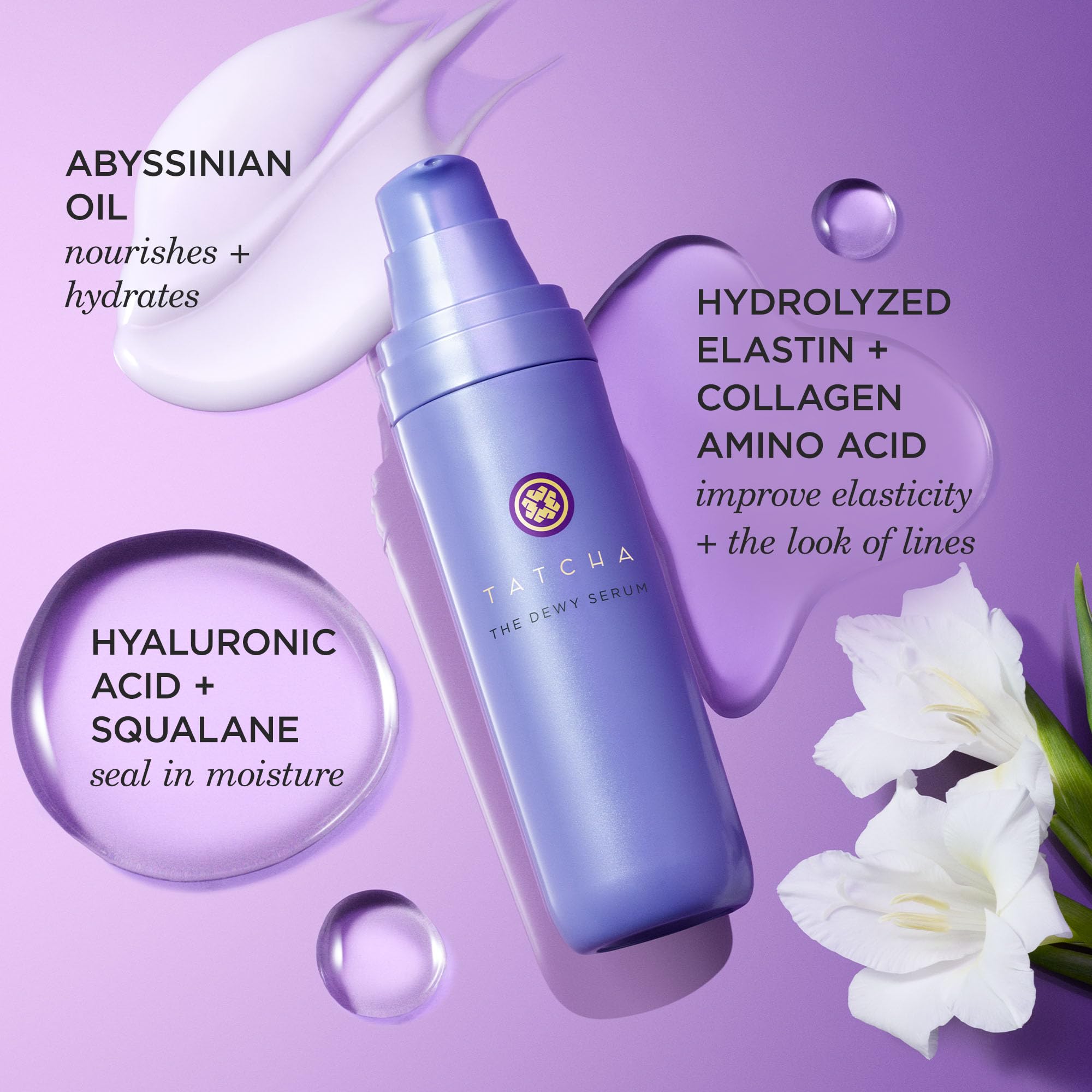 TATCHA ingredient visual with Uji green tea and rice highlighting gentle AHAs