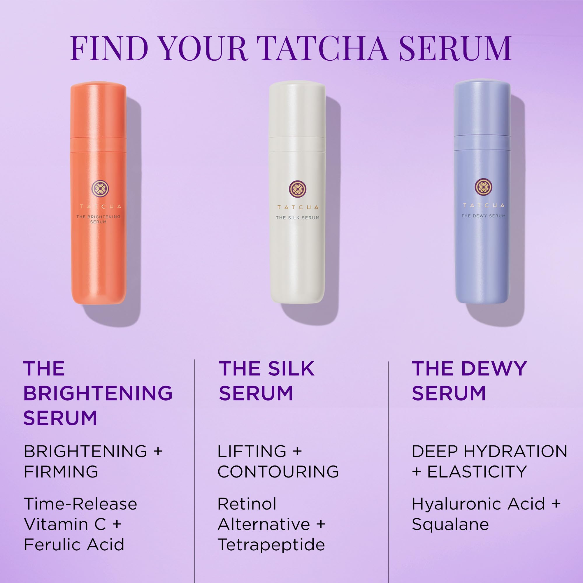 TATCHA serum on vanity in natural light conveying a dewier luminous finish