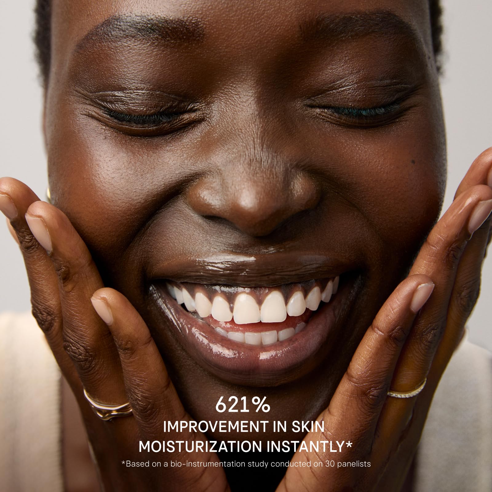 TATCHA single droplet on skin illustrating immediate plumping and moisture