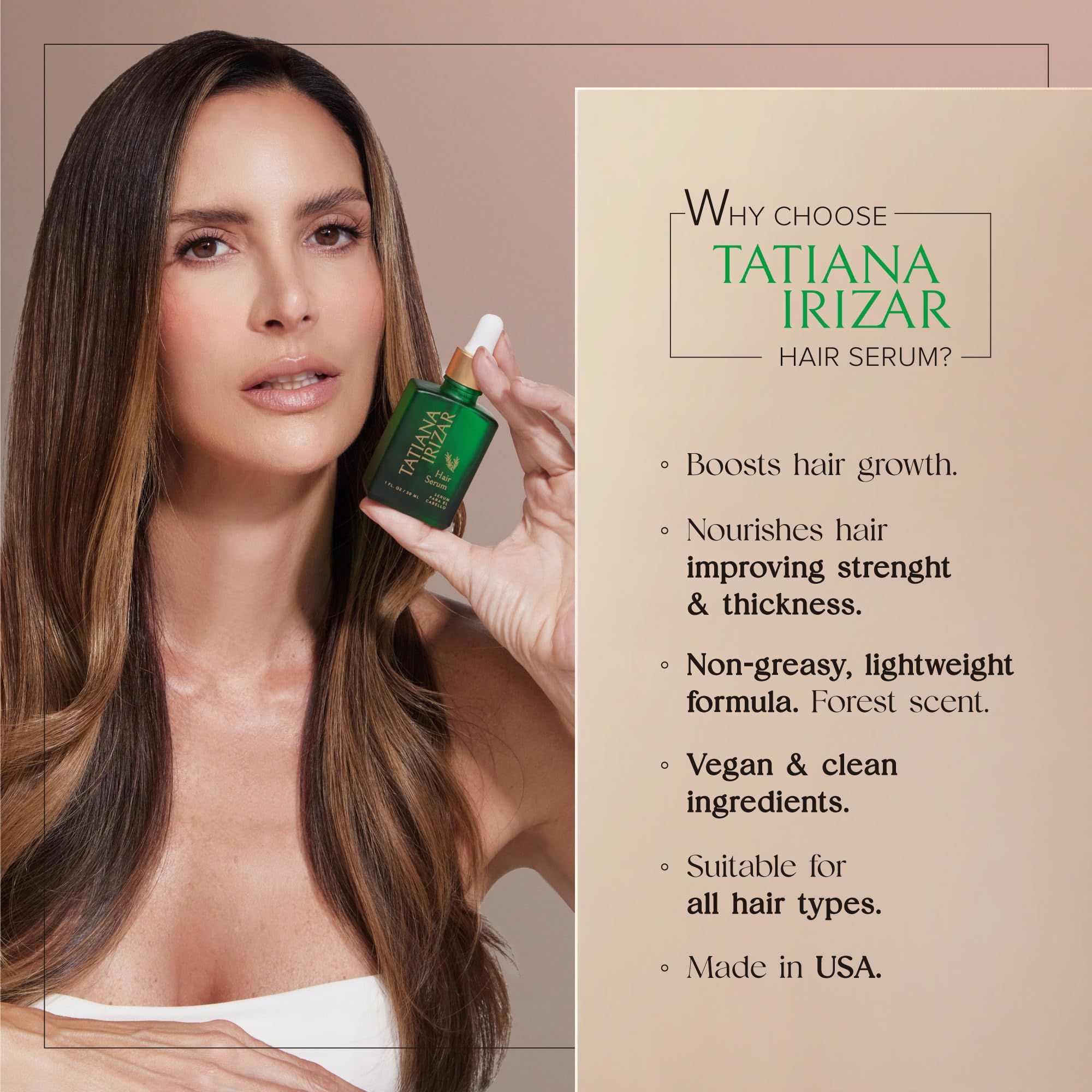 Tatiana Irizar serum texture on hand showing lightweight, fast-absorbing feel