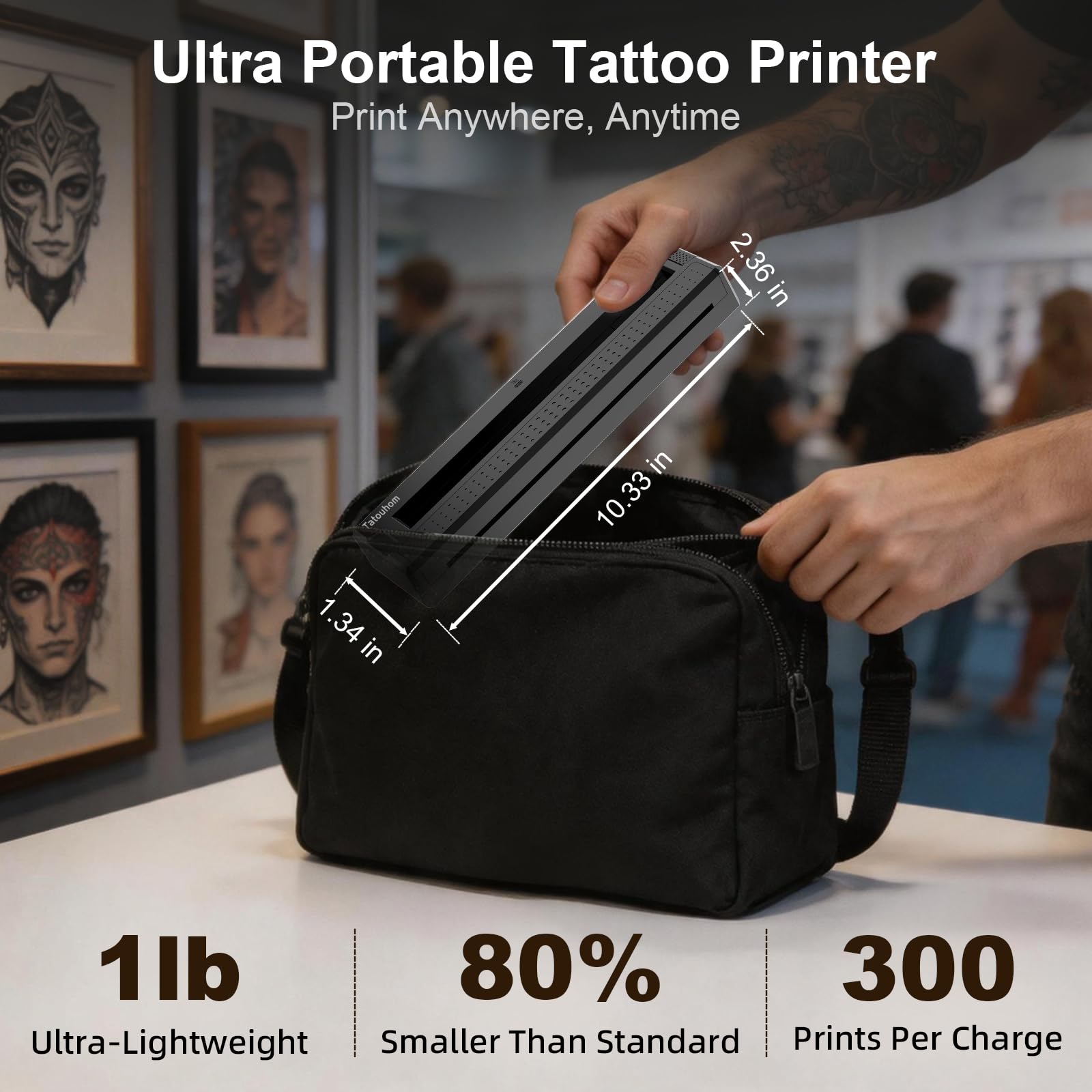 Tatouhom in-use with artist printing a stencil for faster workflow