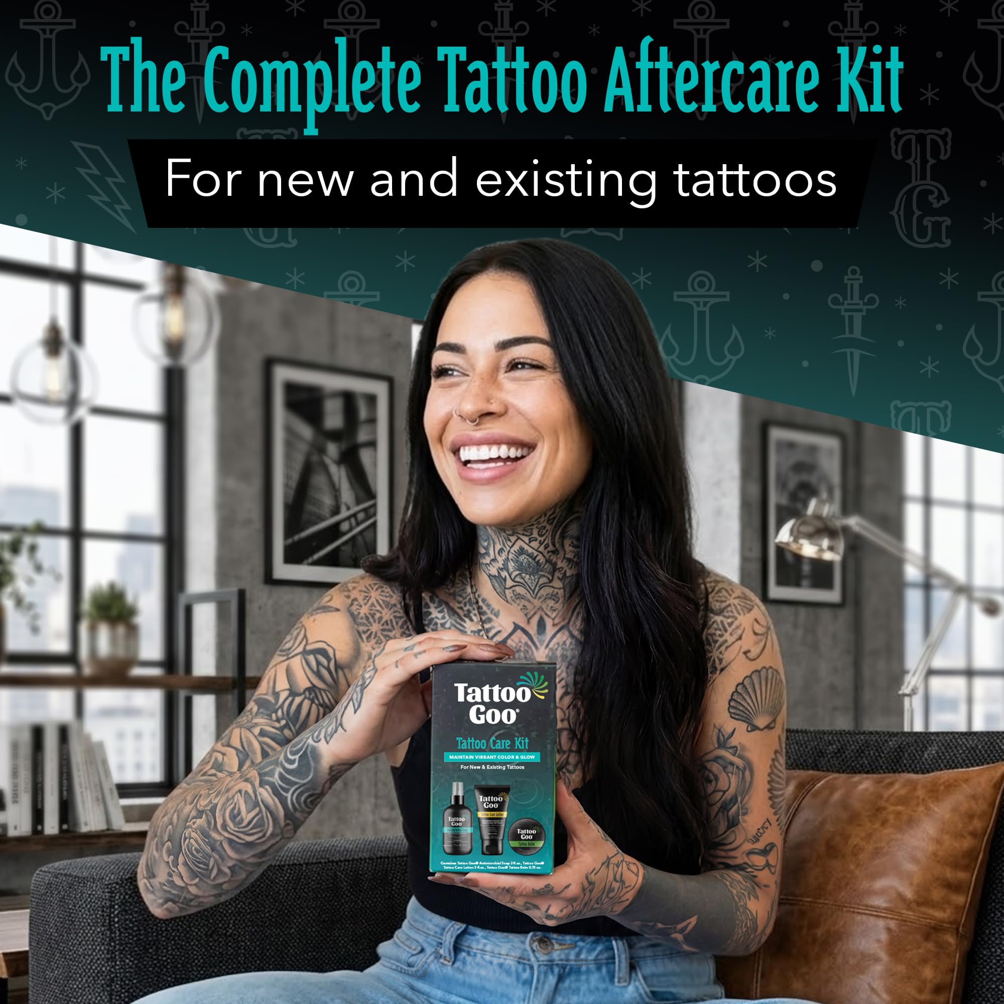 Tattoo Goo antimicrobial soap pump bottle demonstrating gentle cleansing