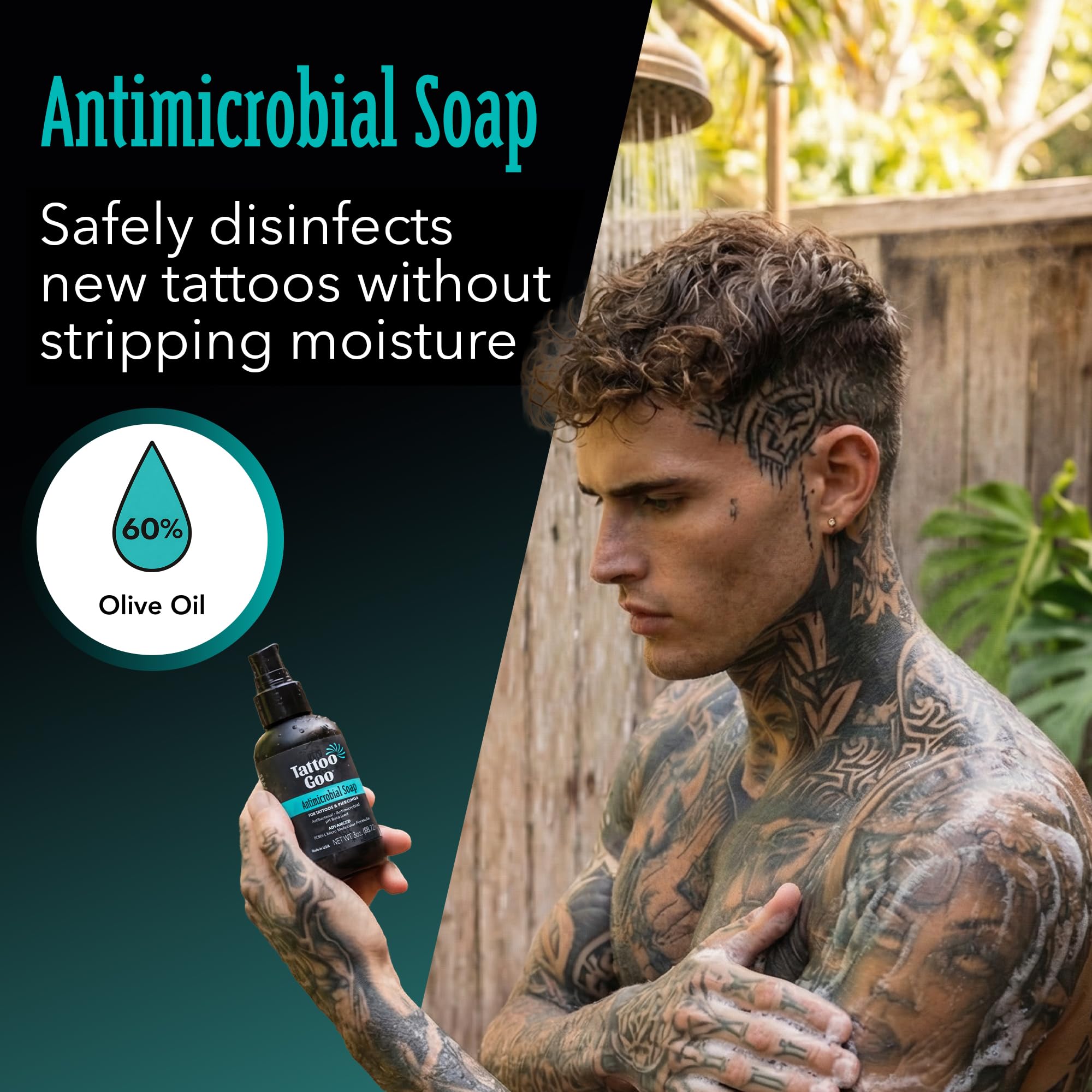 Tattoo Goo lightweight lotion pouring to show fast-absorbing hydration