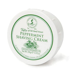 Taylor of Old Bond Street bowl front showing label and peppermint scent benefit