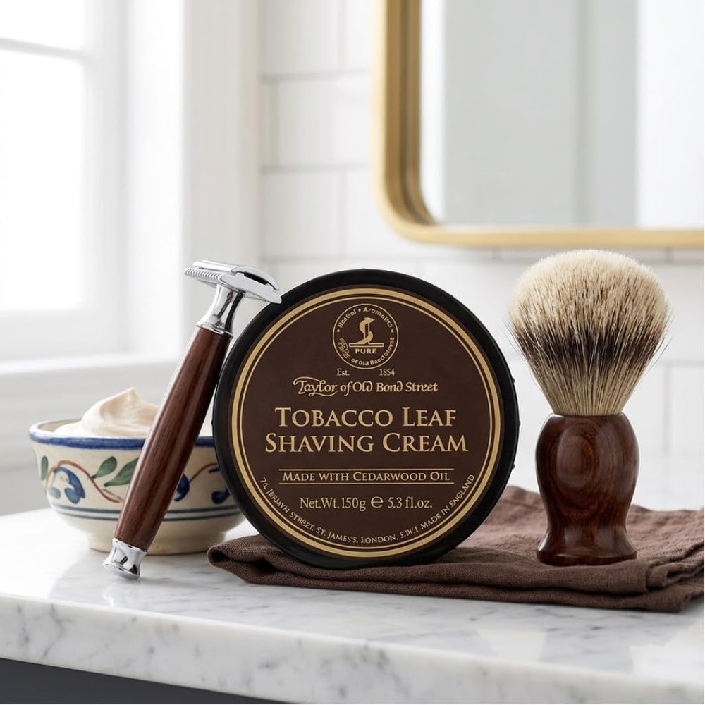 Taylor of Old Bond Street rich creamy lather close-up demonstrating dense foam for smoother razor glide