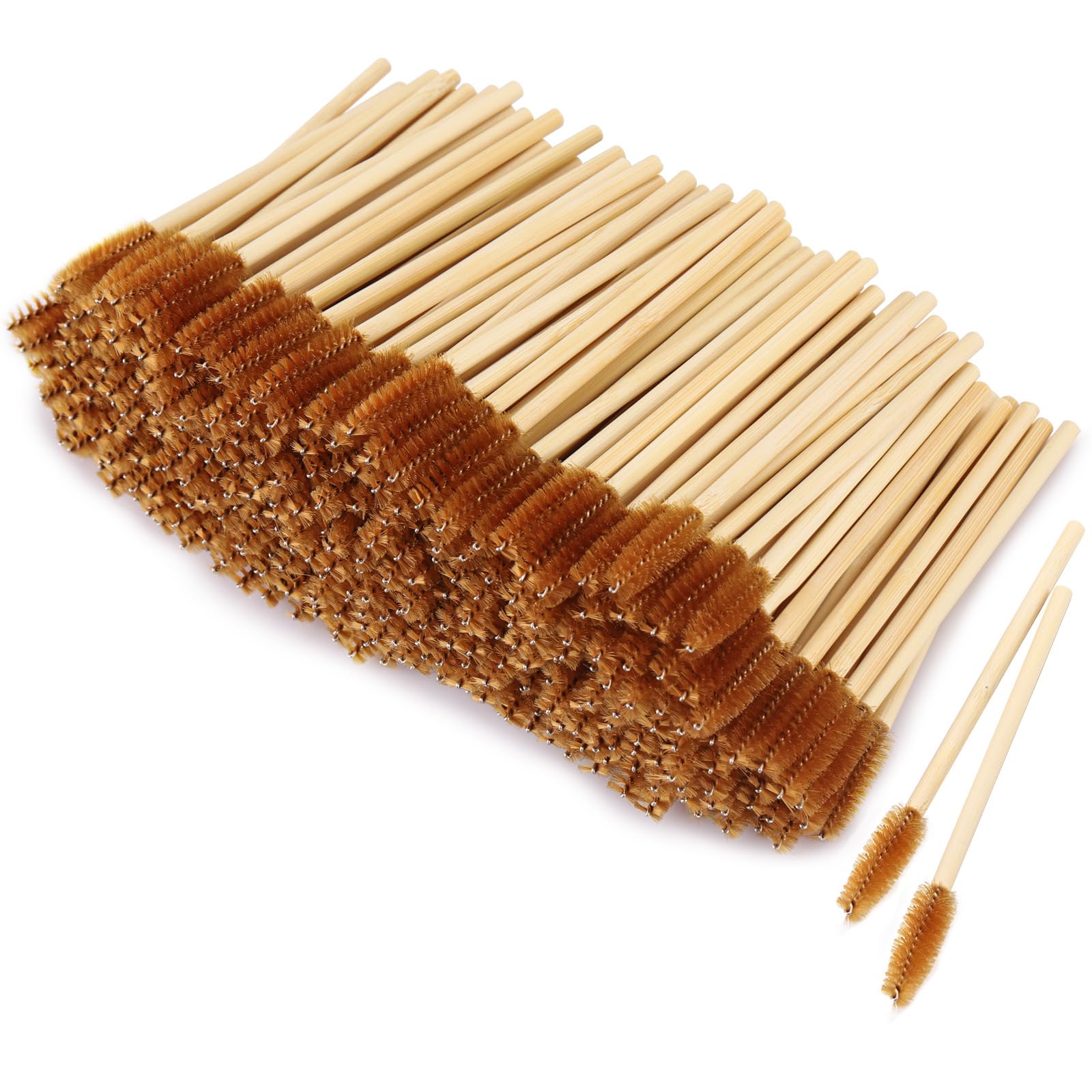 Tbestmax front packaging of 300 bamboo-handled spoolies showing quantity and brown heads for hygienic use