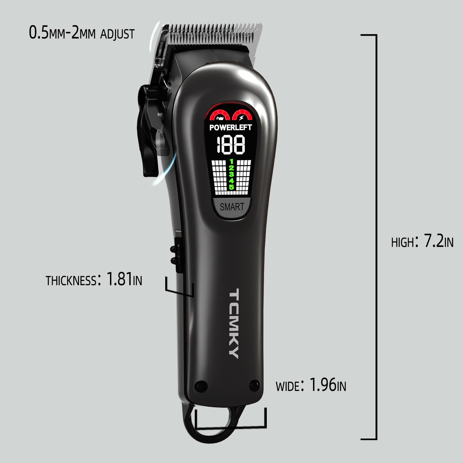 TCMKY guide combs and accessories arranged to highlight length options and grooming versatility