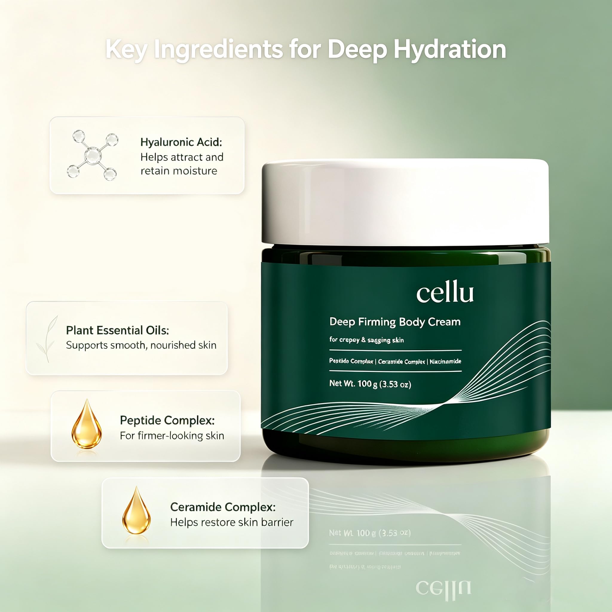 Tdips being rubbed on thigh showing coverage and smoothing benefit on body skin