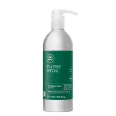 Tea Tree aluminum bottle front showing brand and clean packaging benefit