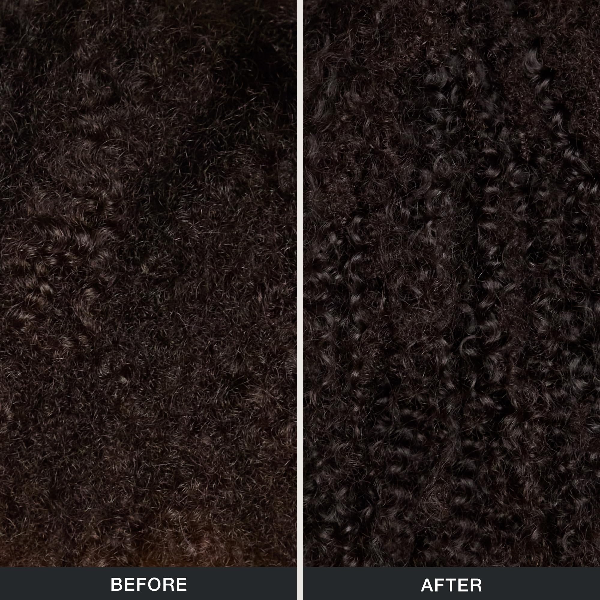 Tea Tree before and after curls demonstrating restored definition