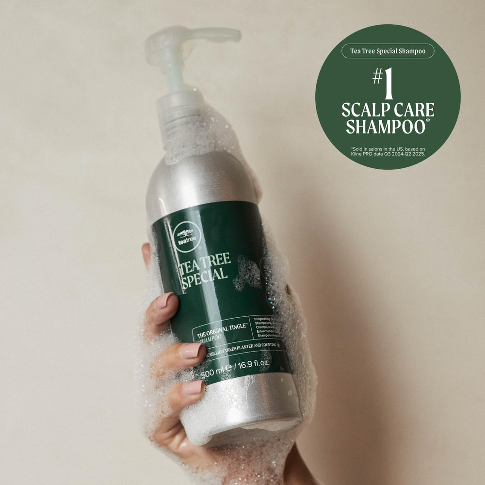 Refilled Tea Tree bottle demonstrating reusable bottle benefit