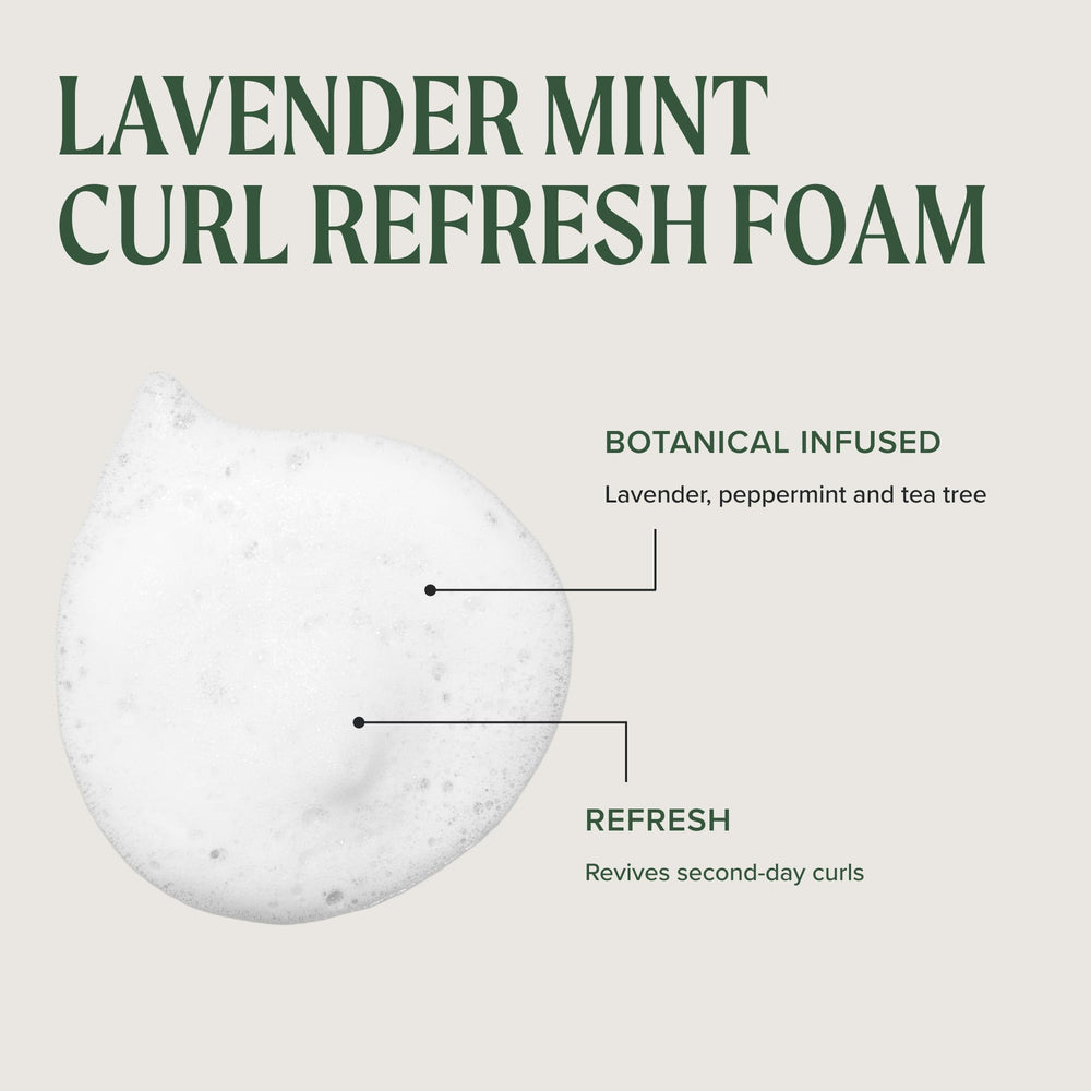 Tea Tree bottle with lavender and mint accents showing calming scent