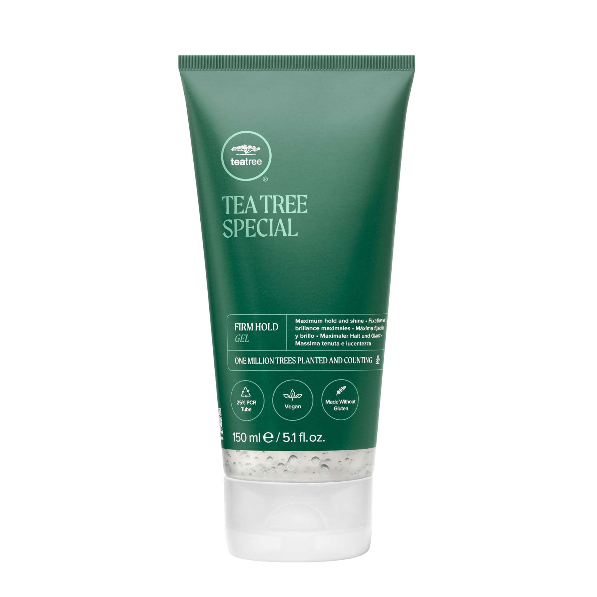 Tea Tree firm hold gel front packaging showing product name and size