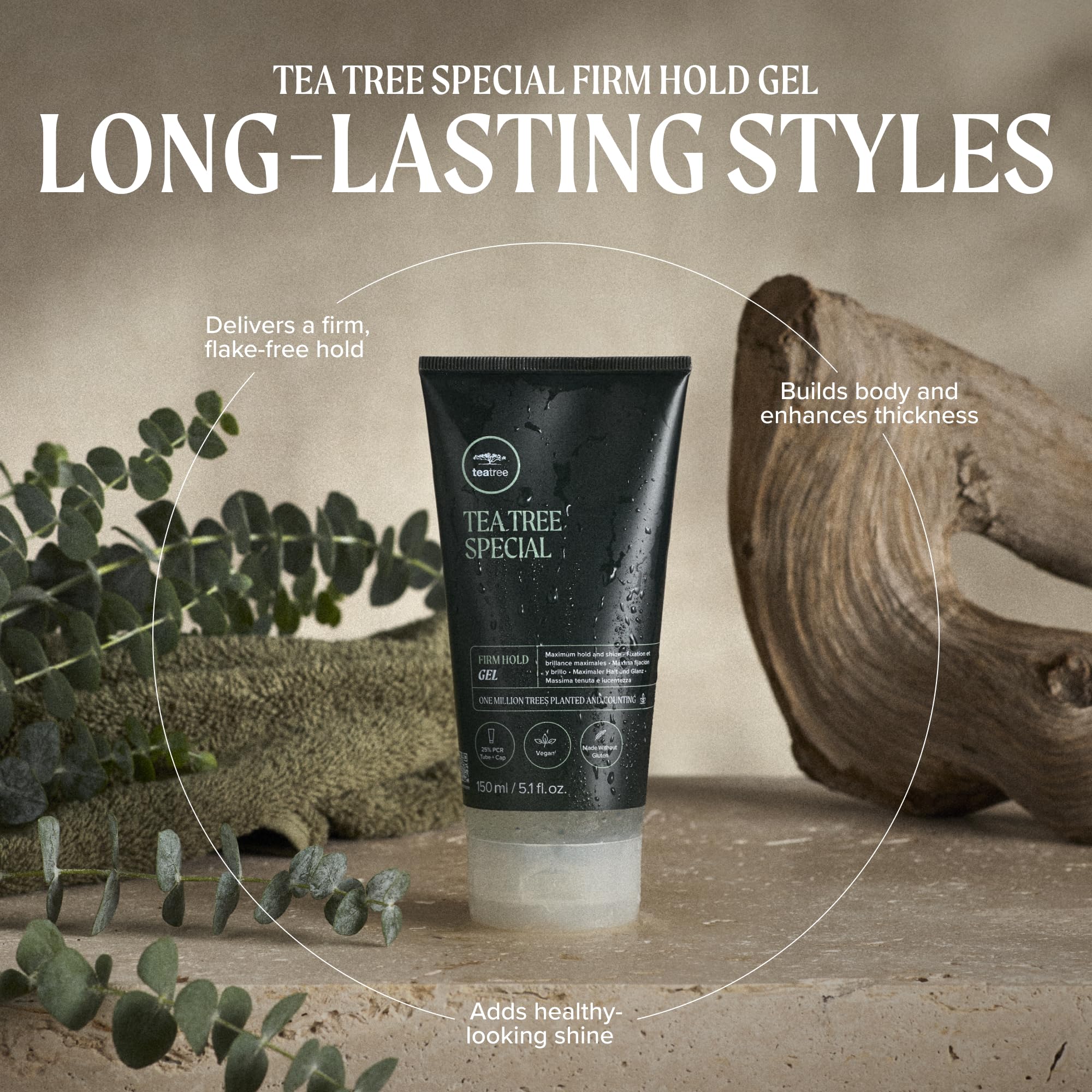 Tea Tree gel in palm demonstrating easy spreadability and control