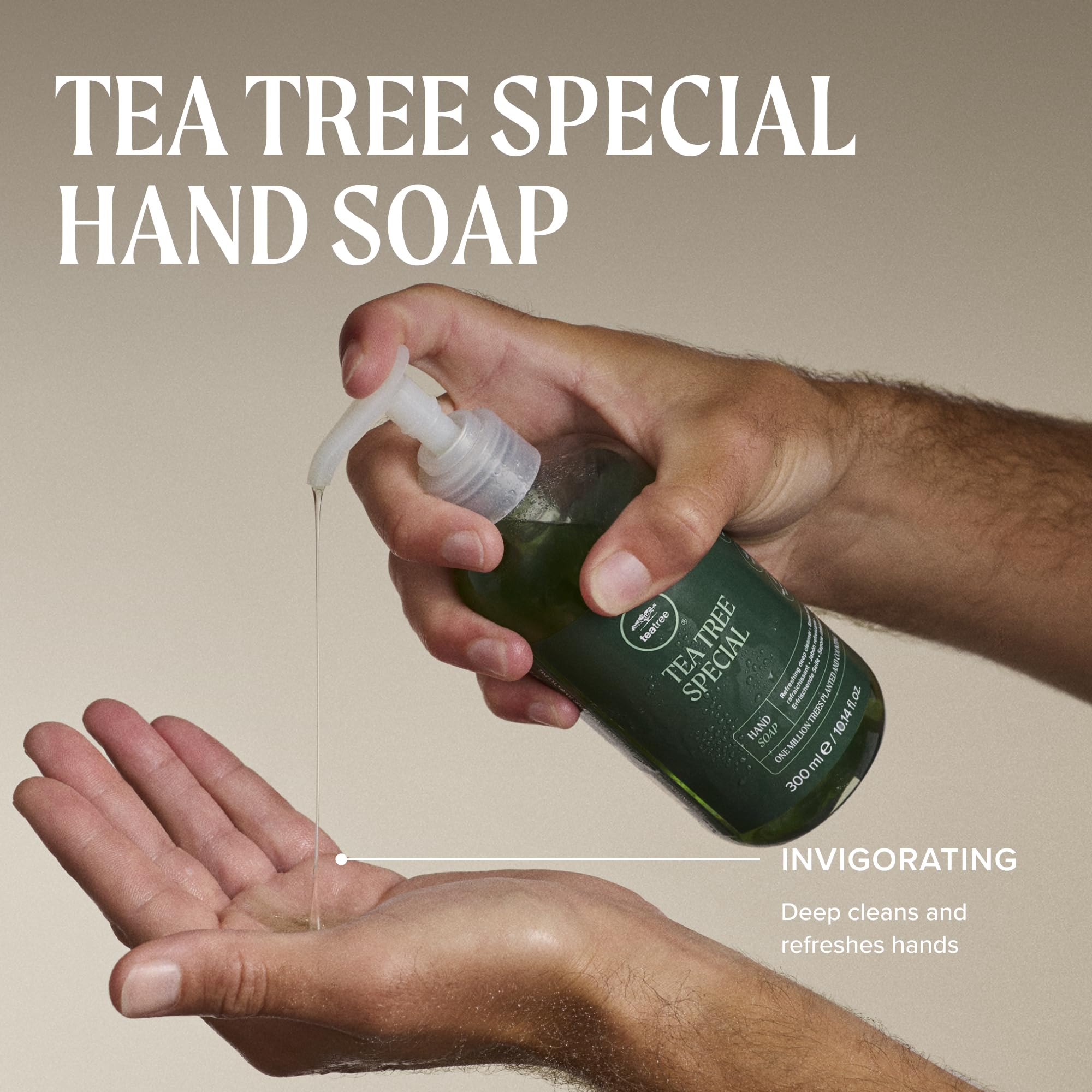 Texture of Tea Tree soap on hand highlighting gentle but effective cleanse