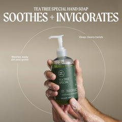 Tea Tree label detail highlighting ingredients and Tingle Complex benefits