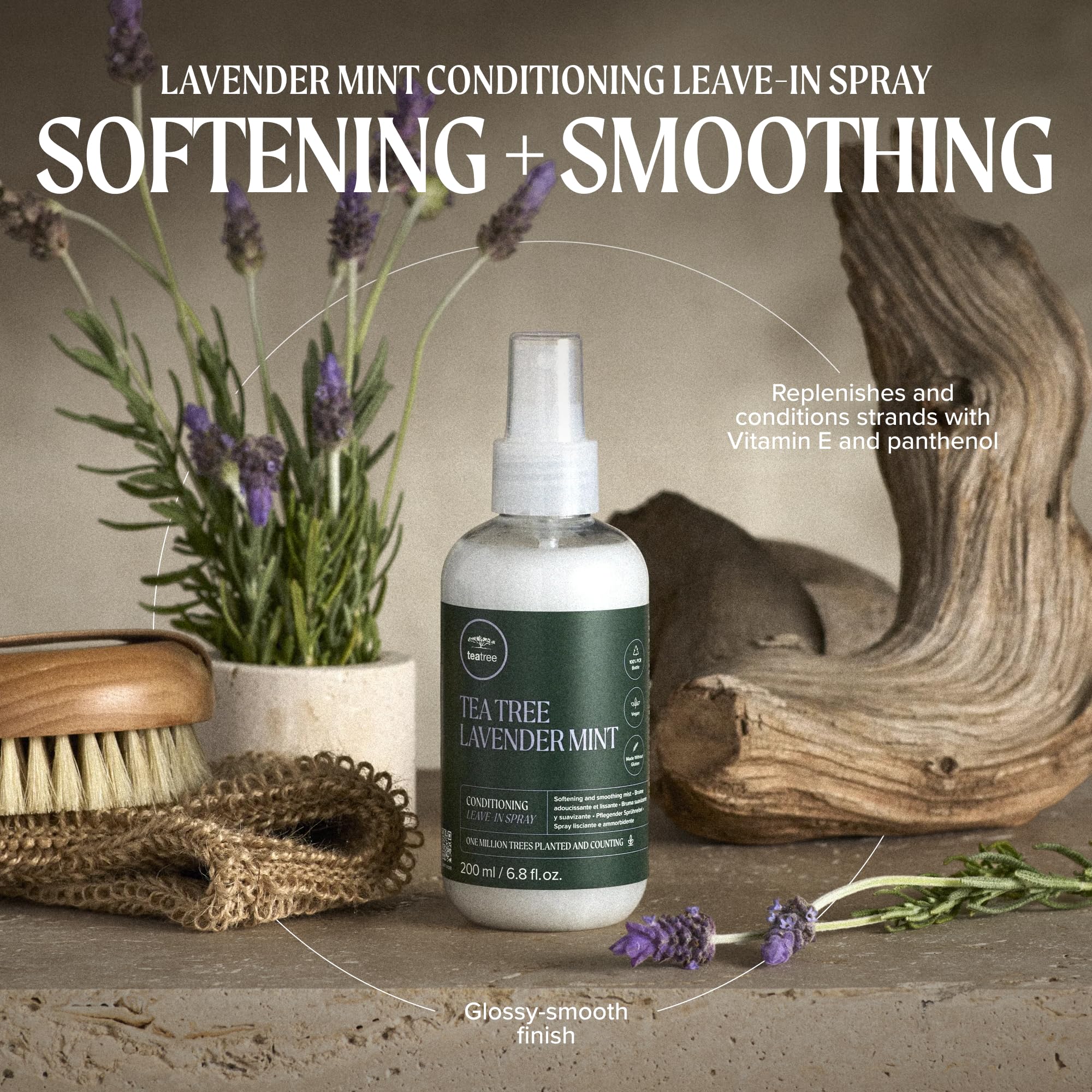 Tea Tree close-up label showing active ingredients and conditioning benefit