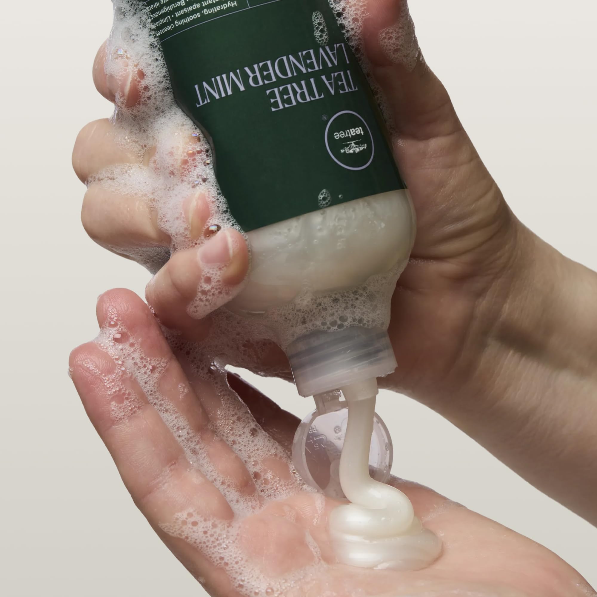 Tea Tree close texture shot highlighting creamy moisturizing formula