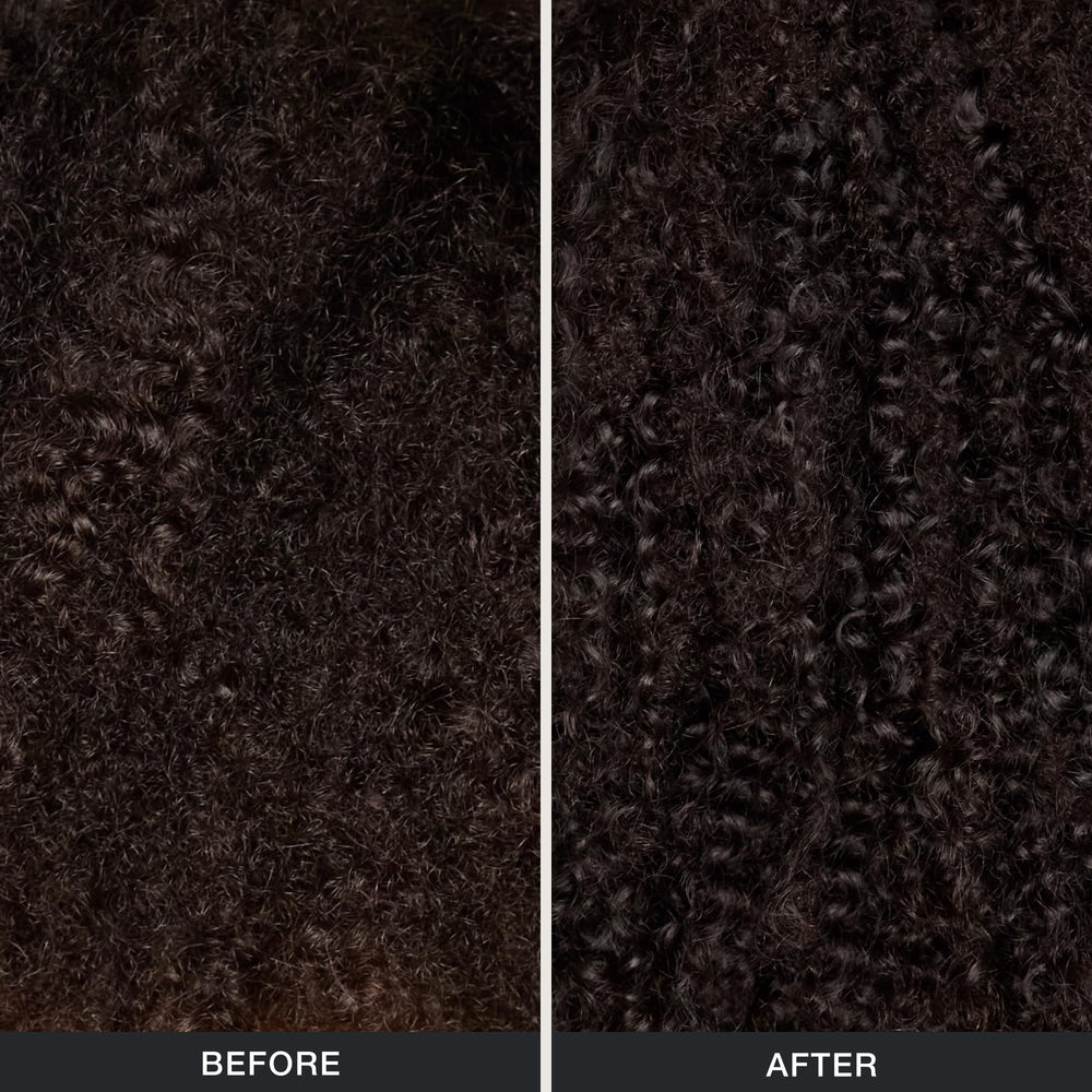 Tea Tree being sprayed on damp hair for improved detangling benefit