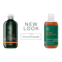 Tea Tree Paul Mitchell in a shower scene, refreshing scent and cooling scalp benefit