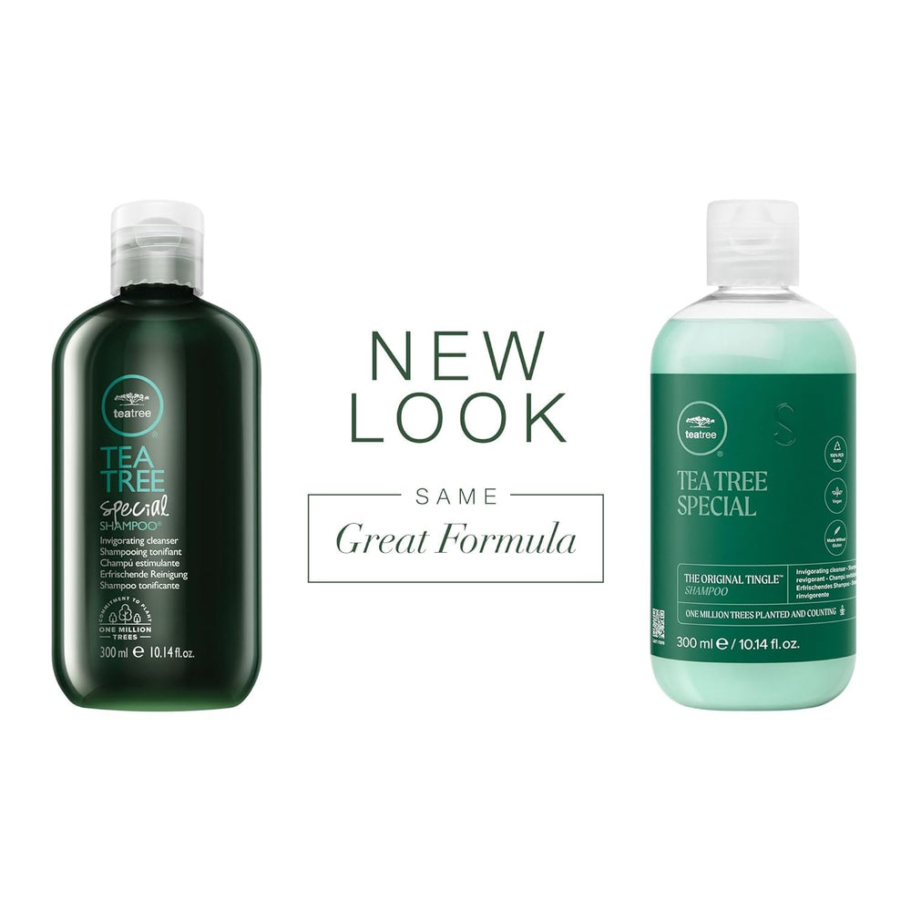 Tea Tree products in hand displaying bottles and gel for easy size and usage context