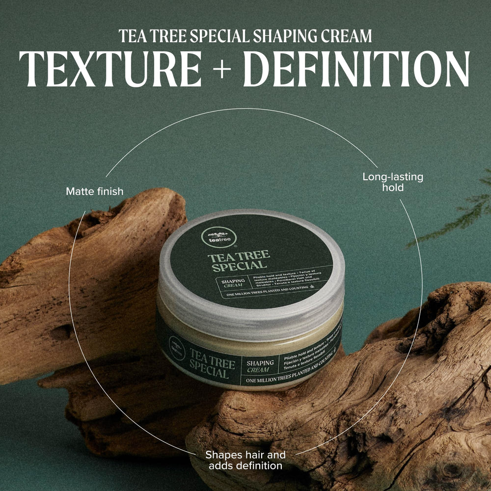 Tea Tree cream on hands demonstrating pliable putty-like hold benefit