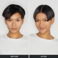 Tea Tree before and after short style showing defined piecey texture benefit