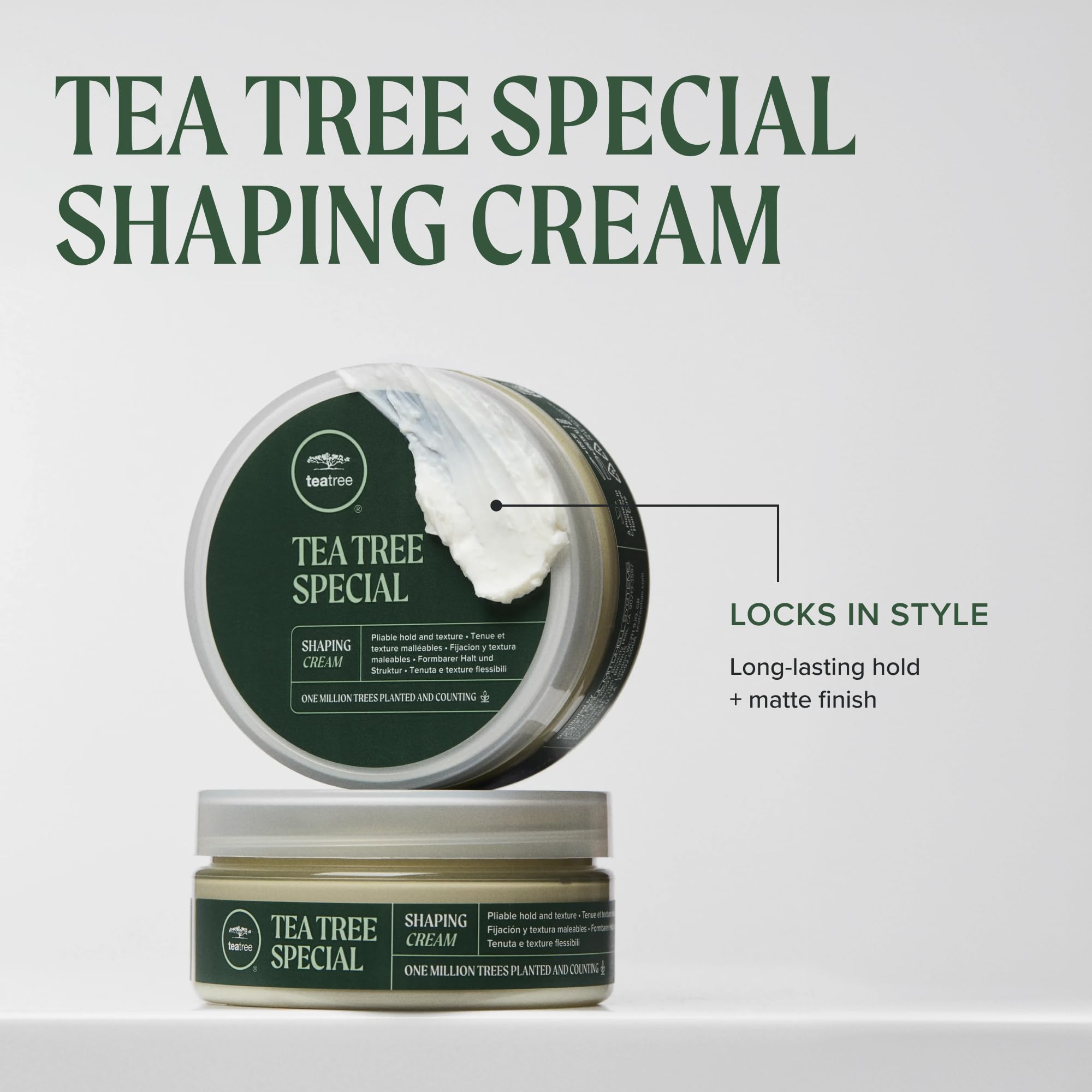 Tea Tree stylist applying cream to model for professional styling benefit